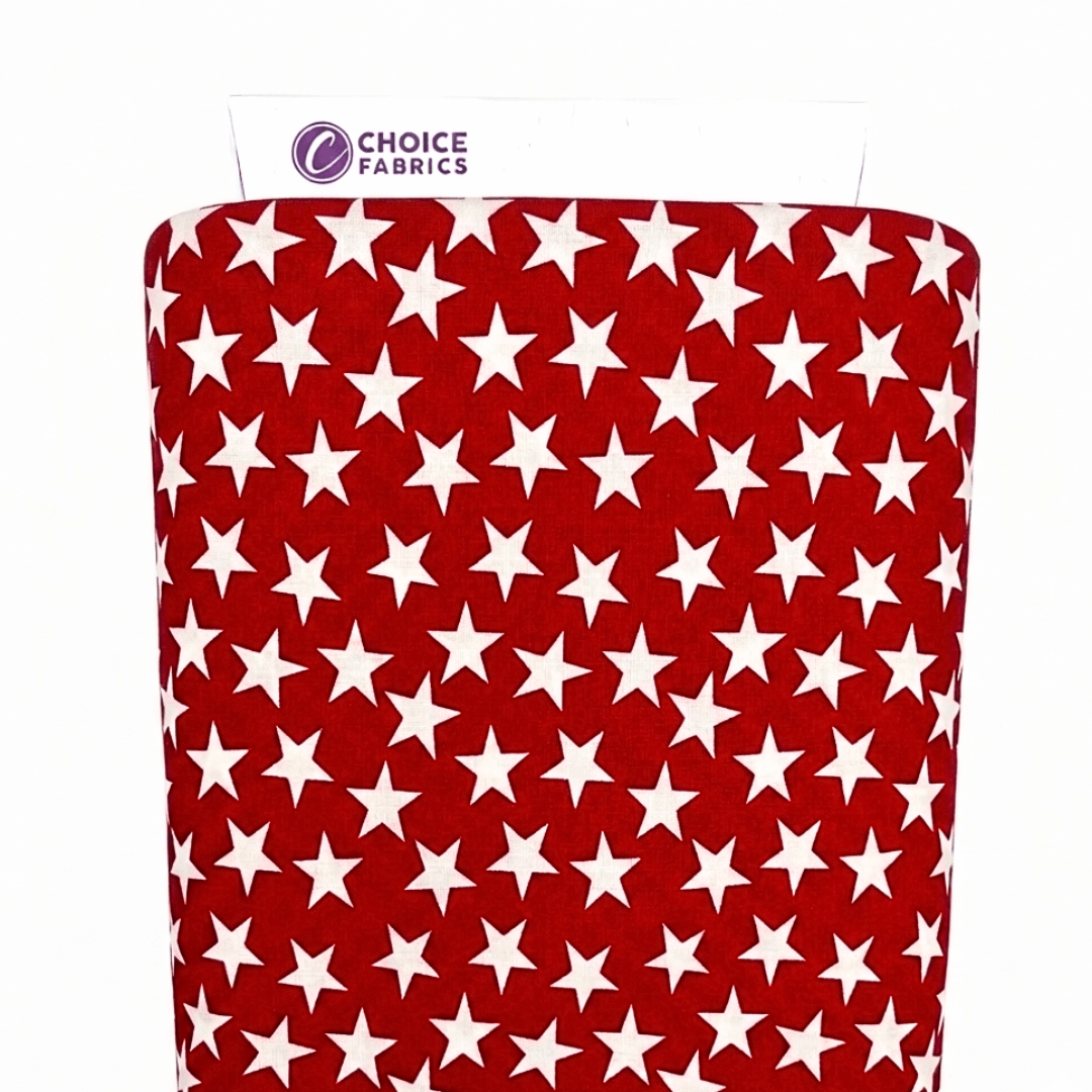 Patriotic Stars 108" Supreme Backings - Large White Stars on Red (3-Yard Pack)