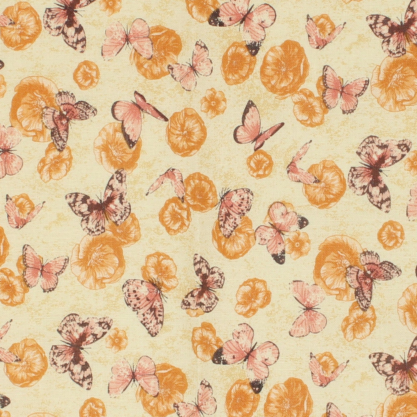 Romantic Garden - Floral Butterflies - Cream