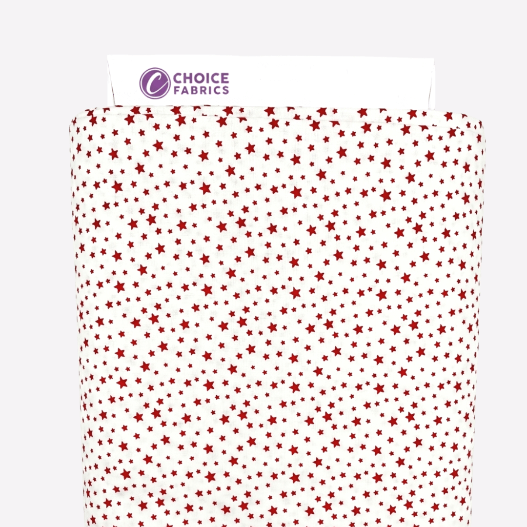 Patriotic Stars 108" Supreme Backings - Red Stars on White (3-Yard Pack)