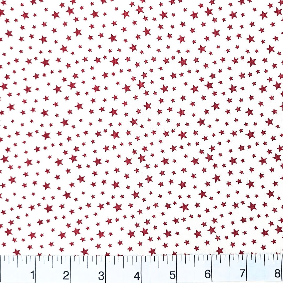 Patriotic Stars 108" Supreme Backings - Red Stars on White (3-Yard Pack)
