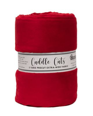 Solid Cuddle Wideback 3 Yard Cut - Cardinal