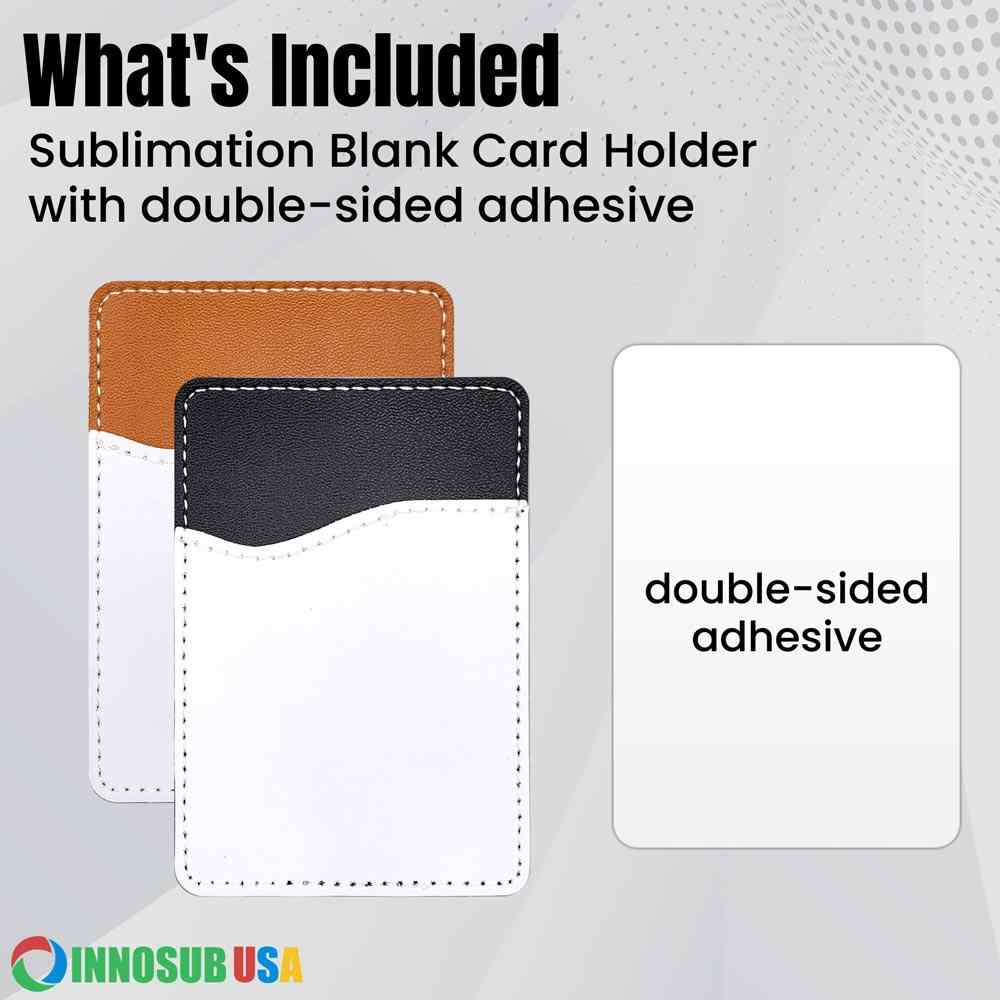 Sublimation Blanks Pu Leather Card Holder For Sublimation Printing-Black / Adhesive Sublimation Blanks Pu Leather Card Holder For Sublimation Printing-Black / Adhesive