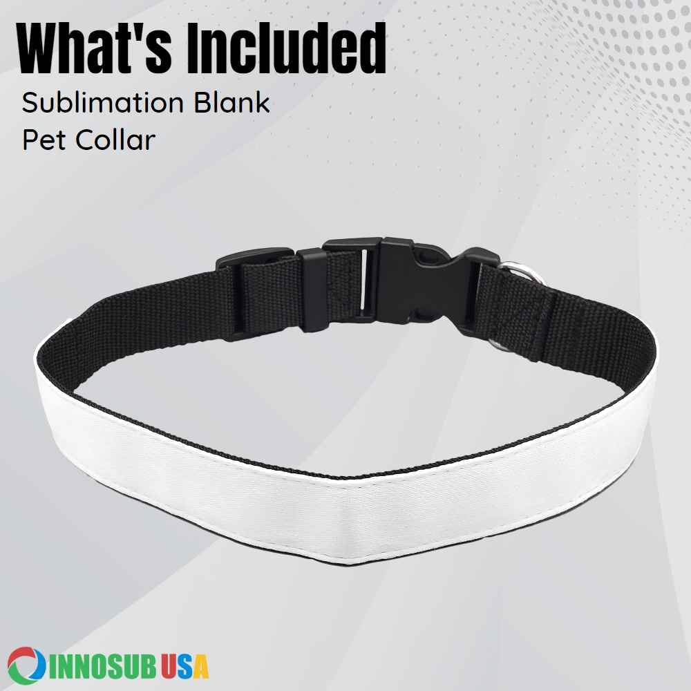 Sublimation Blanks Dog Collar Polyester Adjustable by INNOSUB USA - 3 Sizes