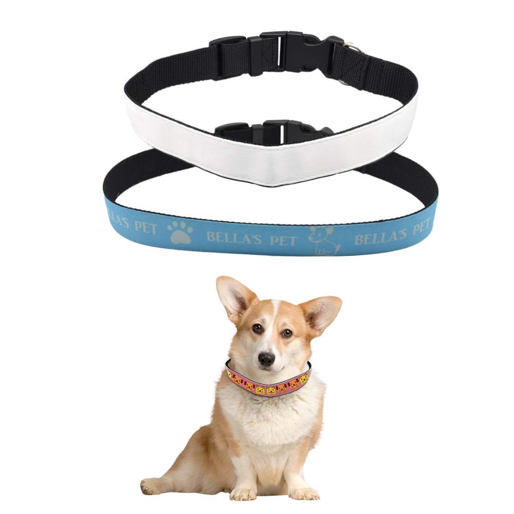 Sublimation Blanks Dog Collar Polyester Adjustable by INNOSUB USA - 3 Sizes