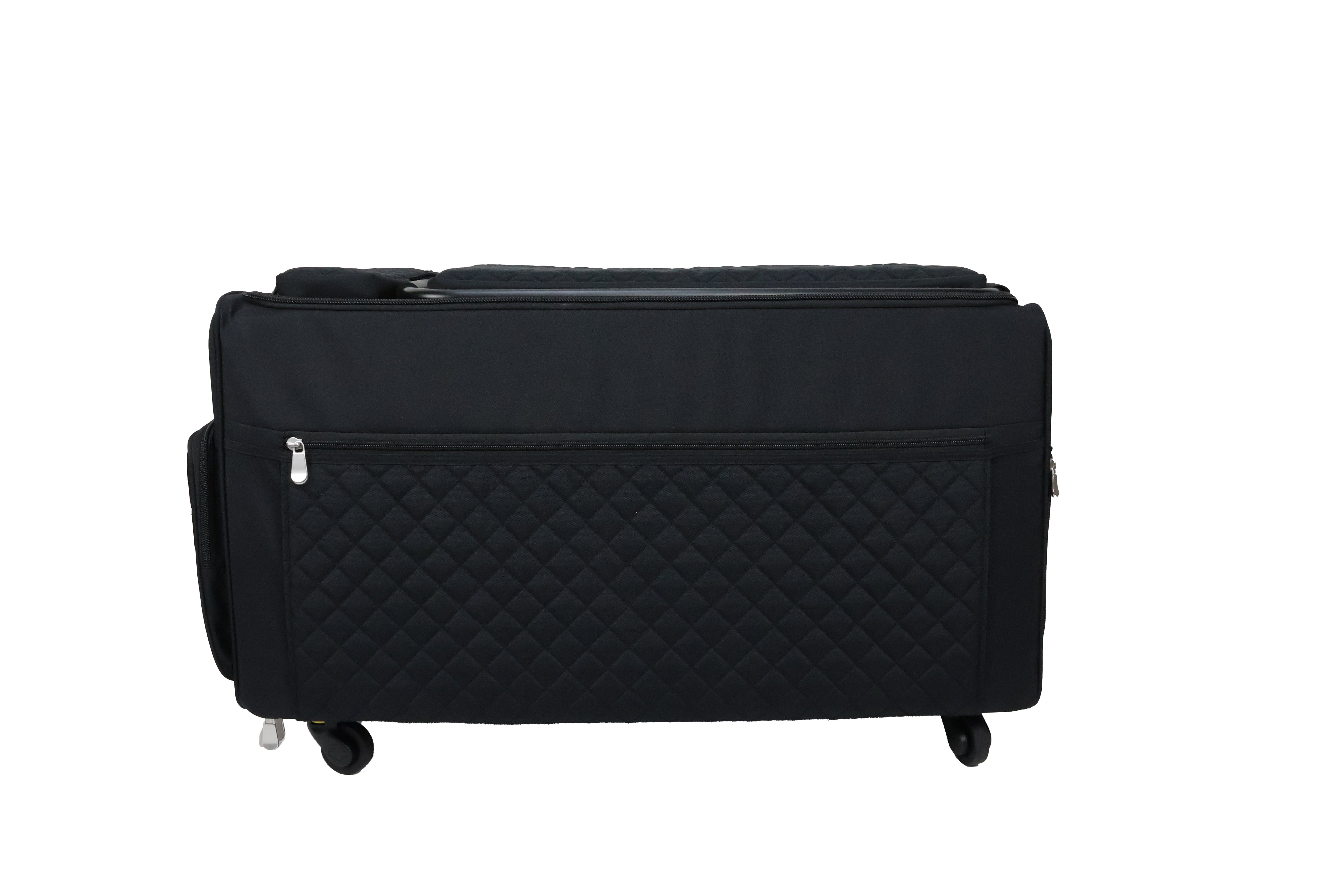 Everything Mary Jumbo 5 Wheel Collapsible Rolling Sewing Machine Storage Case, Black