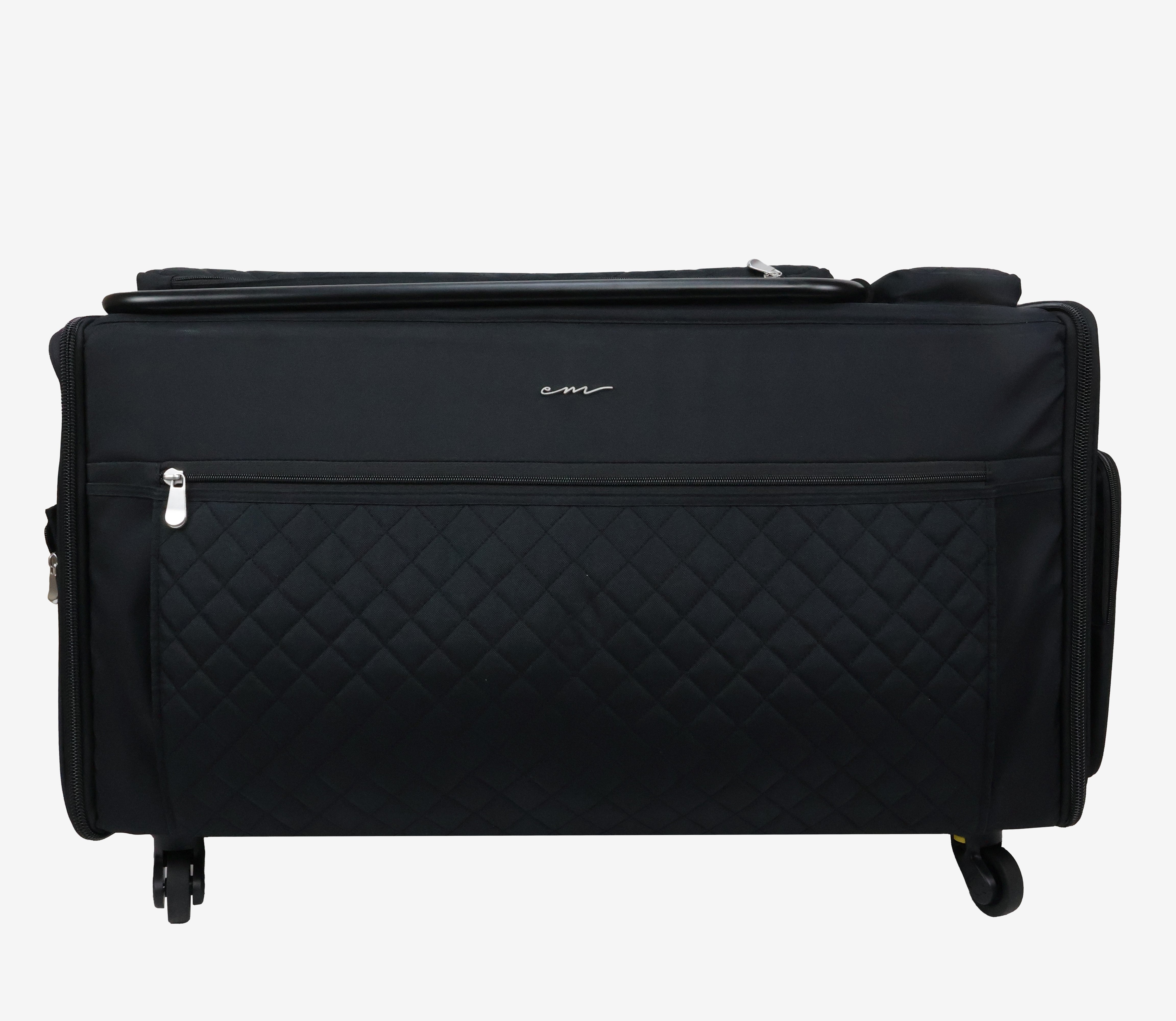 Everything Mary Jumbo 5 Wheel Collapsible Rolling Sewing Machine Storage Case, Black