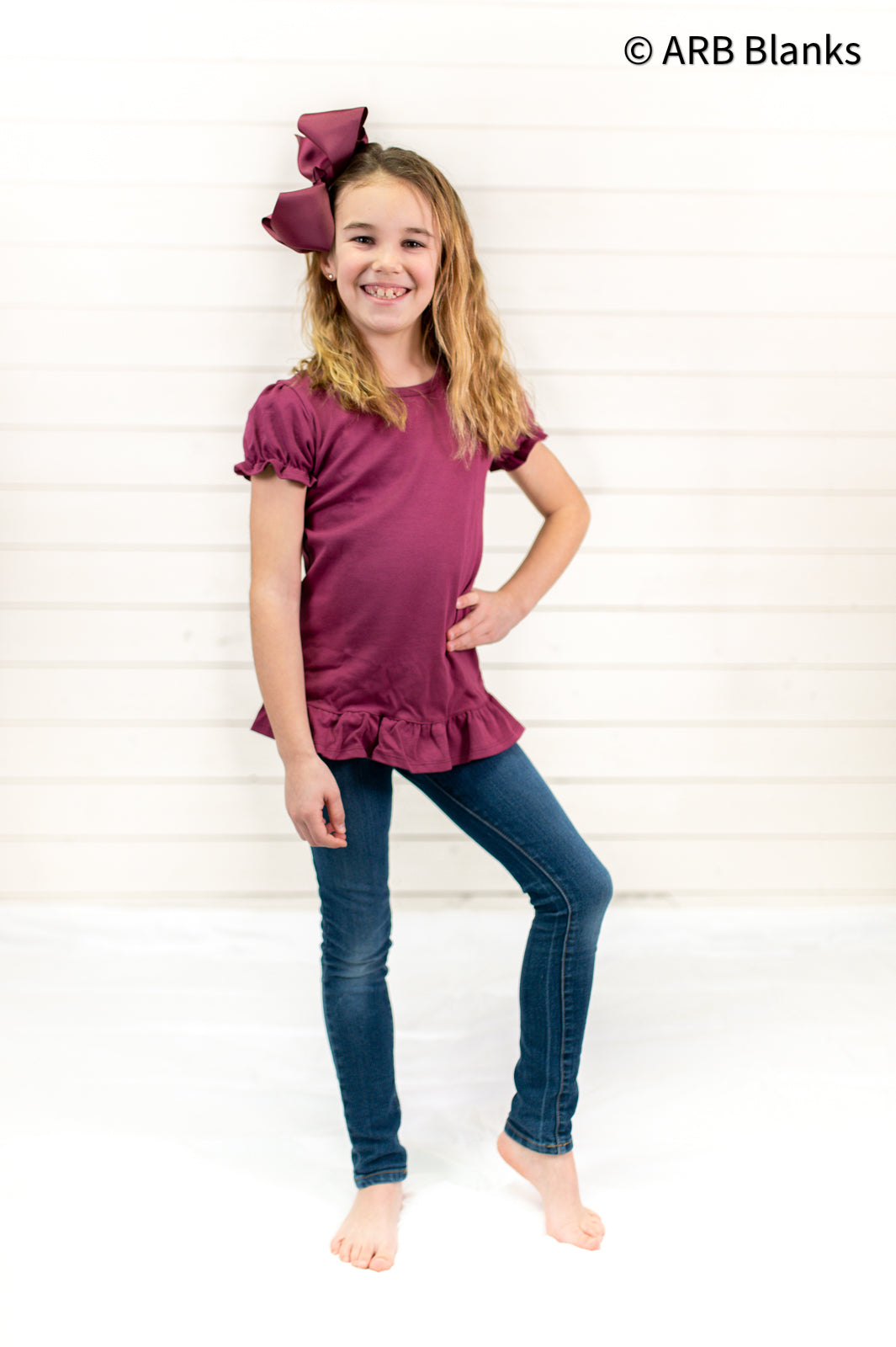 Girl's Short Sleeve Ruffle Shirt (12M-Toddler)