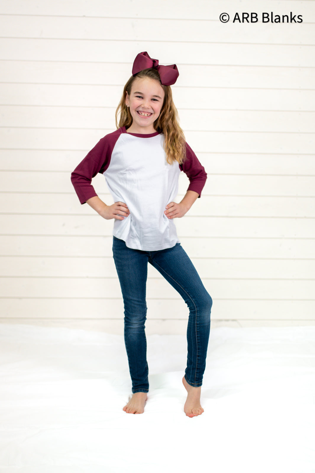 Unisex Raglan Shirt with White Body (Youth) by