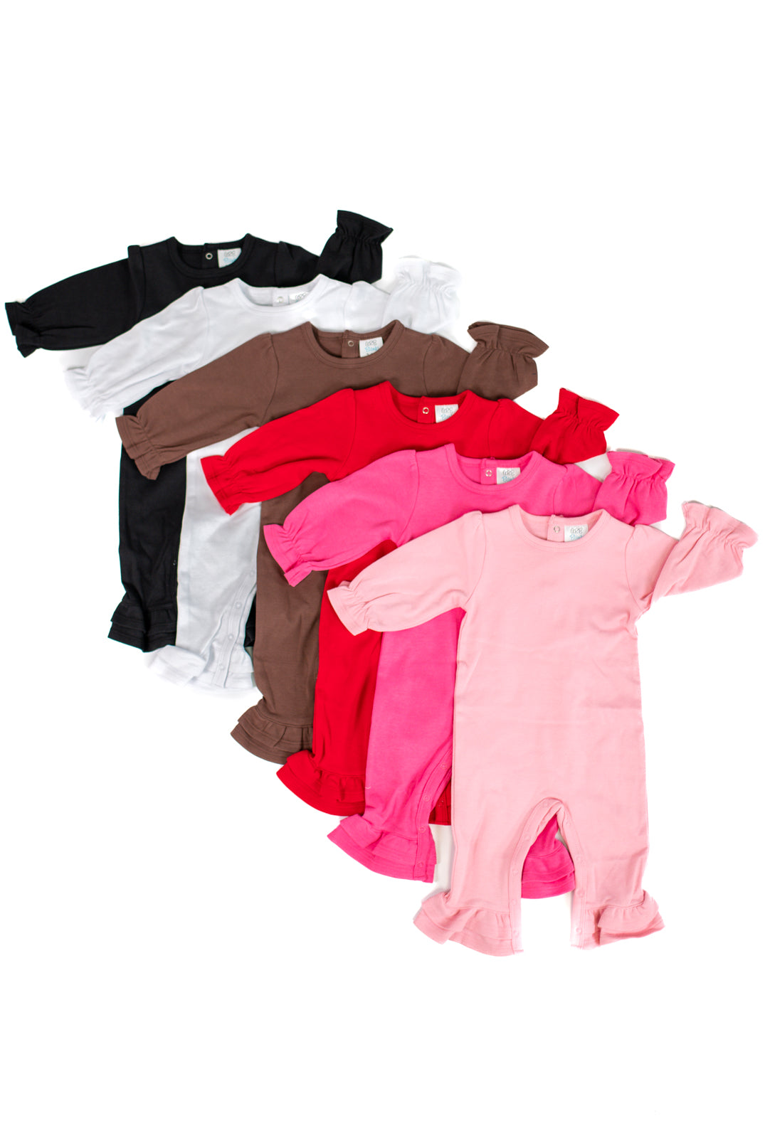 Girl's Long Sleeve Ruffle Rompers