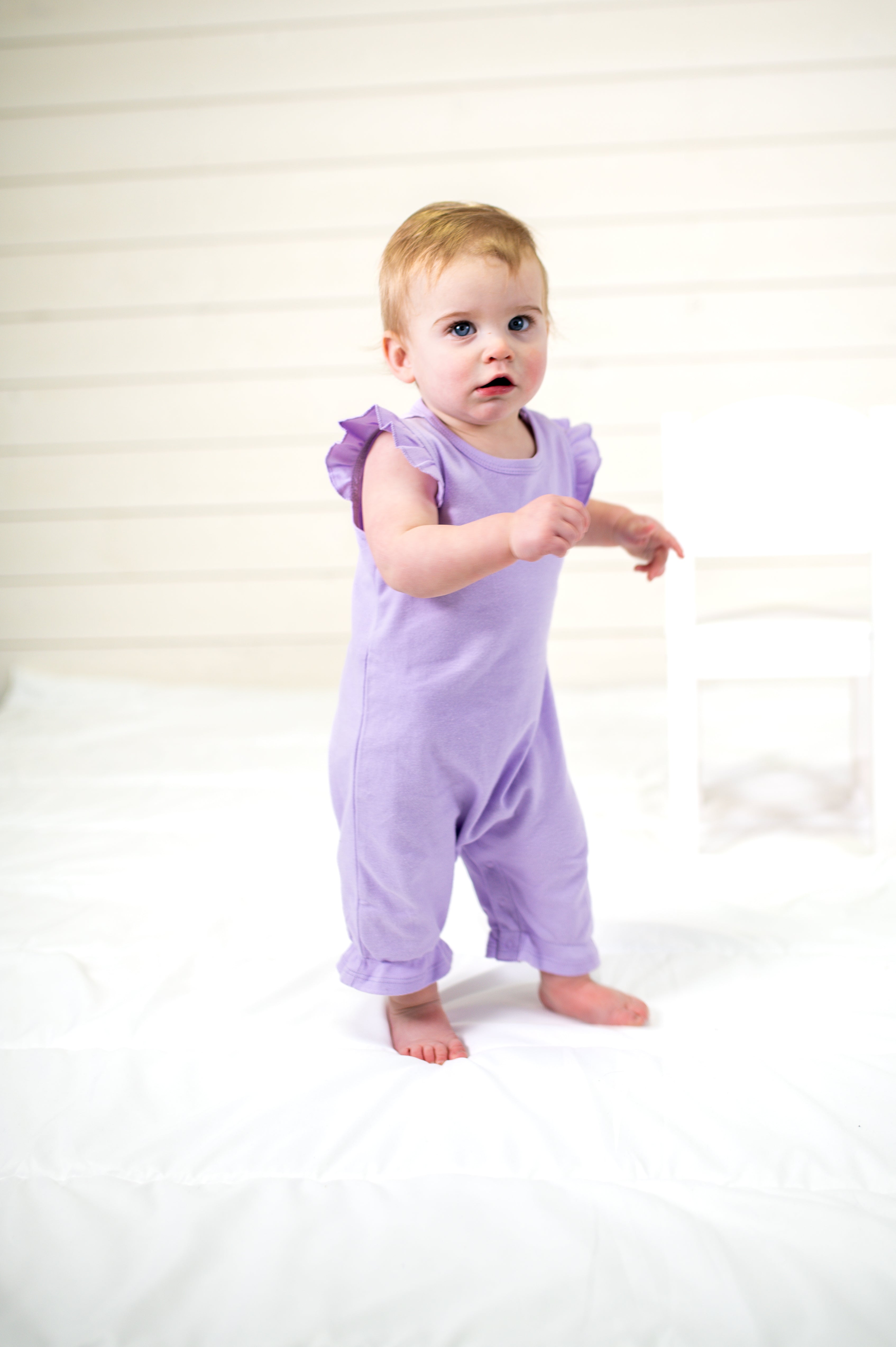 Girl's Angel Sleeve Rompers