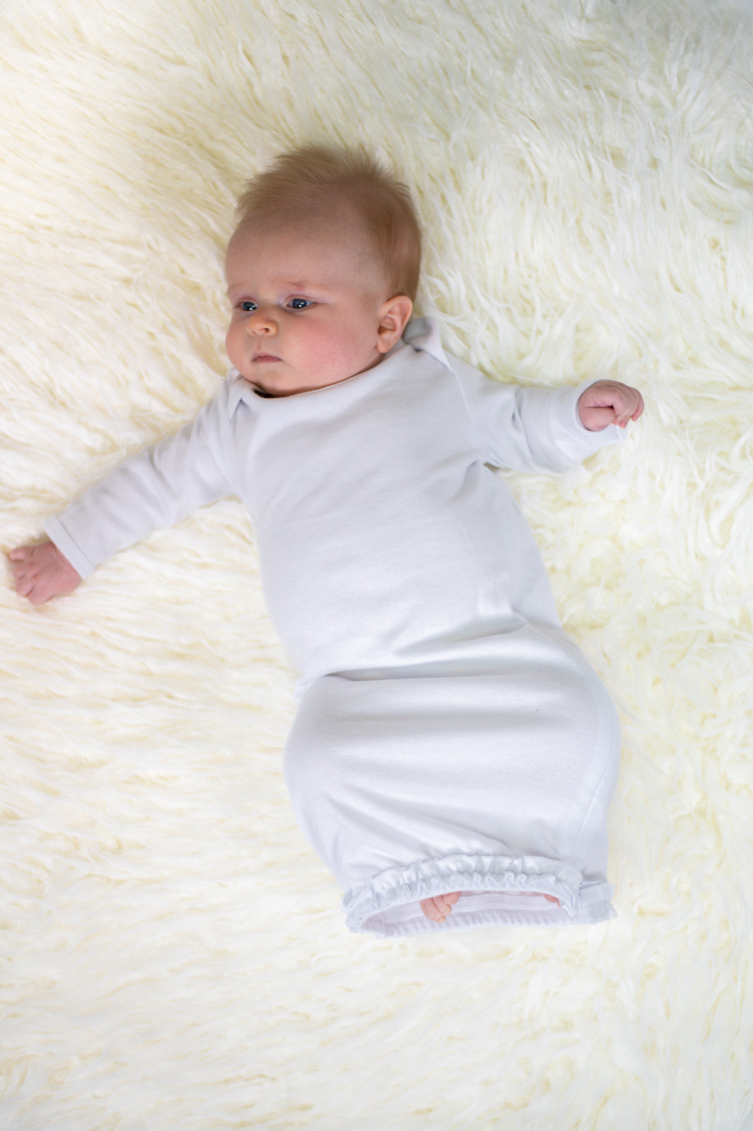Ruffle Long Sleeve Baby Gown