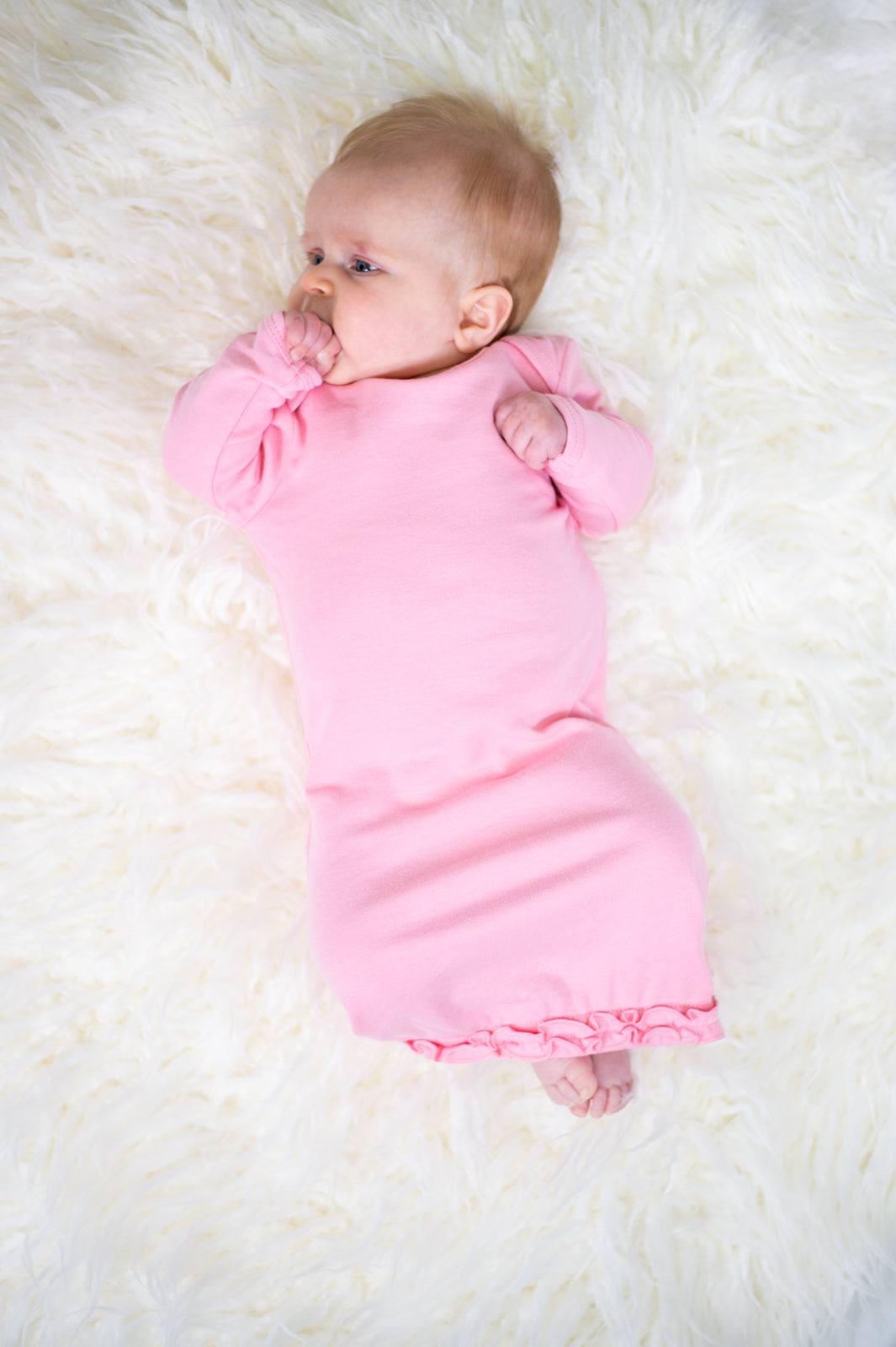 Ruffle Long Sleeve Baby Gown