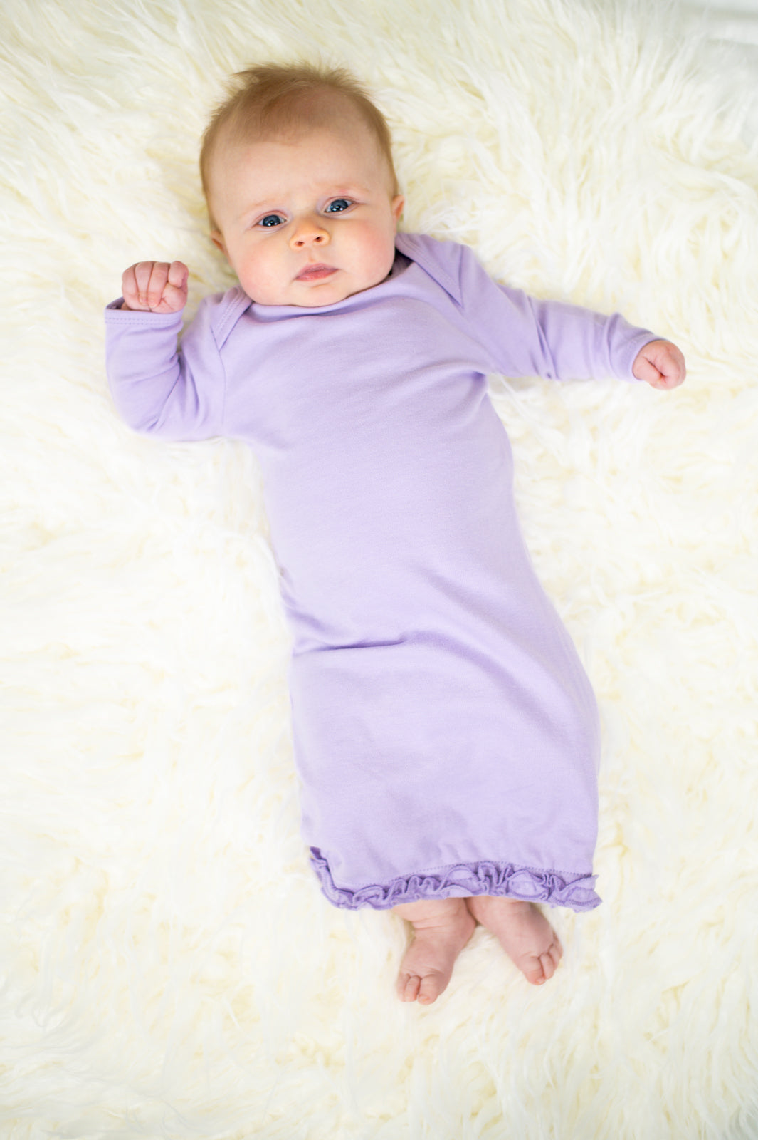 Ruffle Long Sleeve Baby Gown