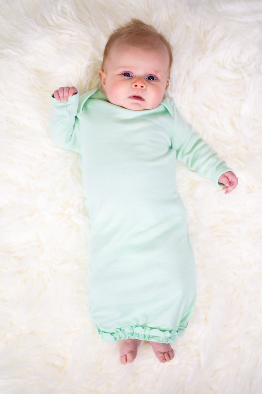 Ruffle Long Sleeve Baby Gown