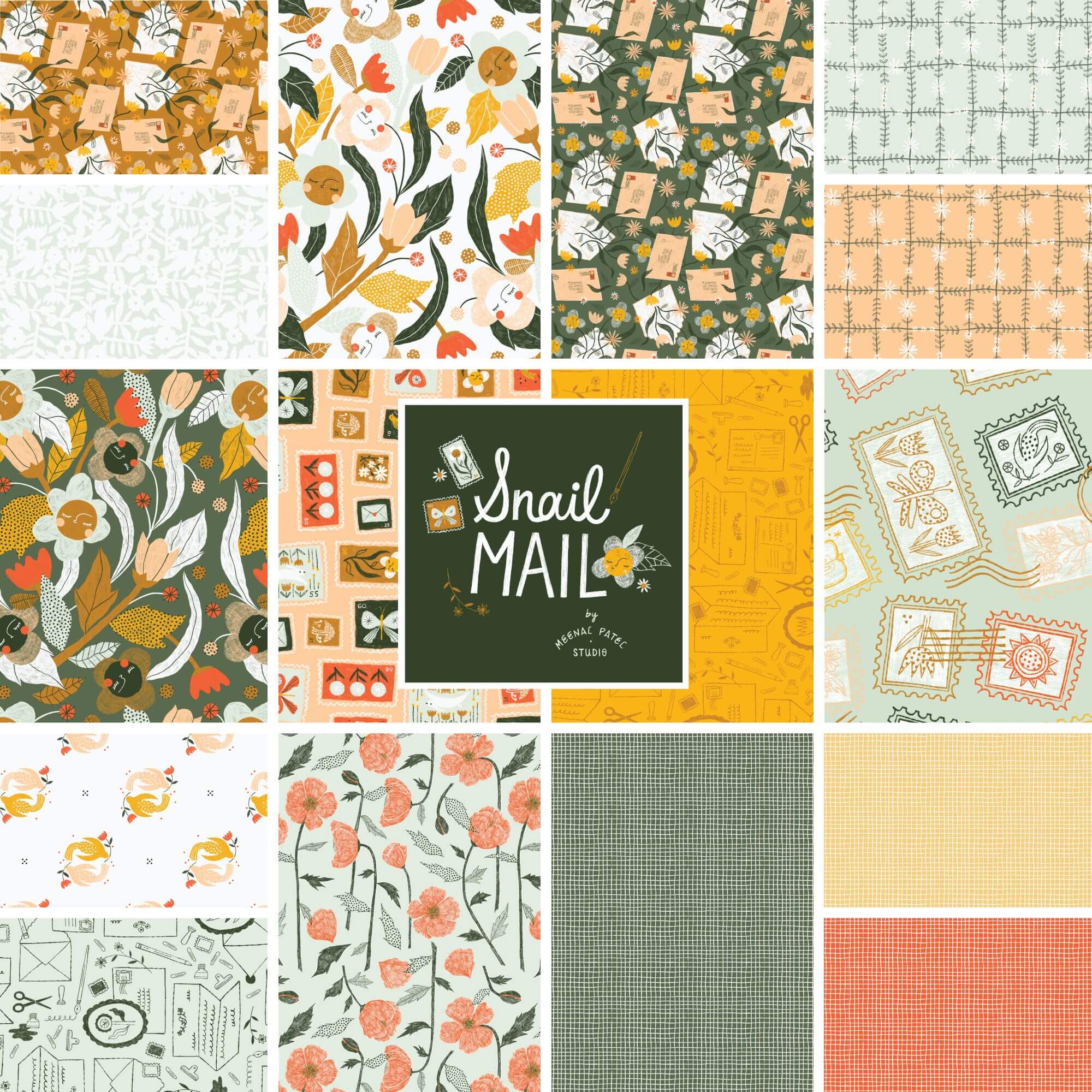Snail Mail by Cloud9 - Fat Quarter Bundle - 16 pack