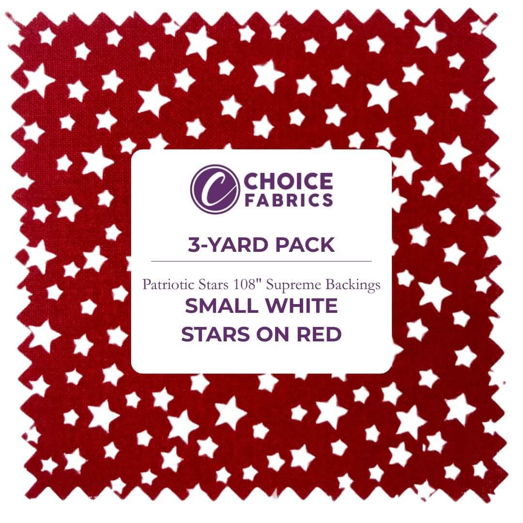Patriotic Stars 108" Supreme Backings - White Stars on Red (3-Yard Pack)