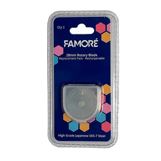 Famoré 28mm Rotary Cutter Replacement Blades - Pack of 2