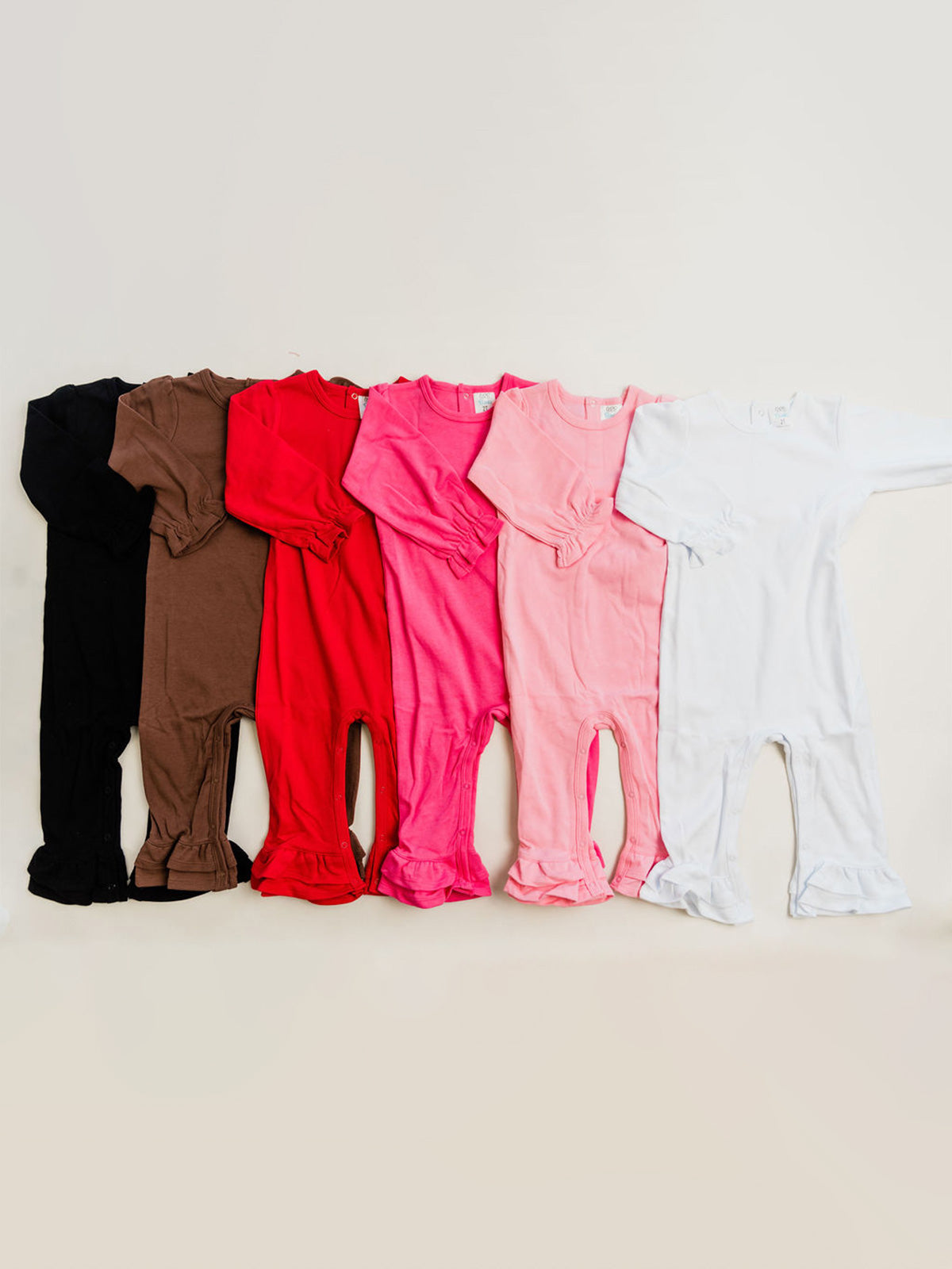 Girl's Long Sleeve Ruffle Rompers