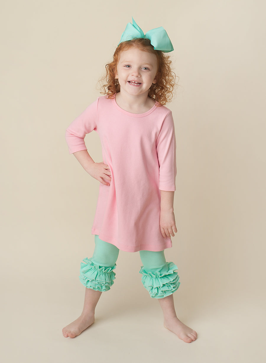 Girl's Solid Ruffle Icing Capris