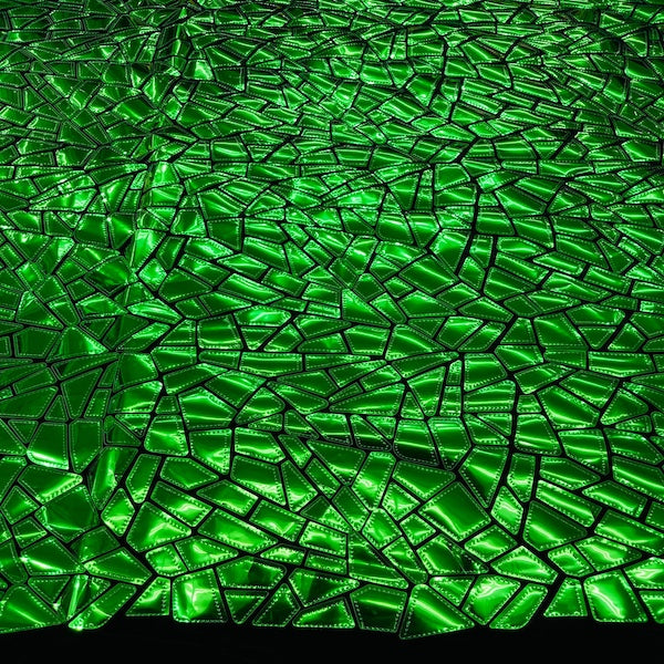 Shattered Glassed Metallic Foil Stretch Velvet Fabric
