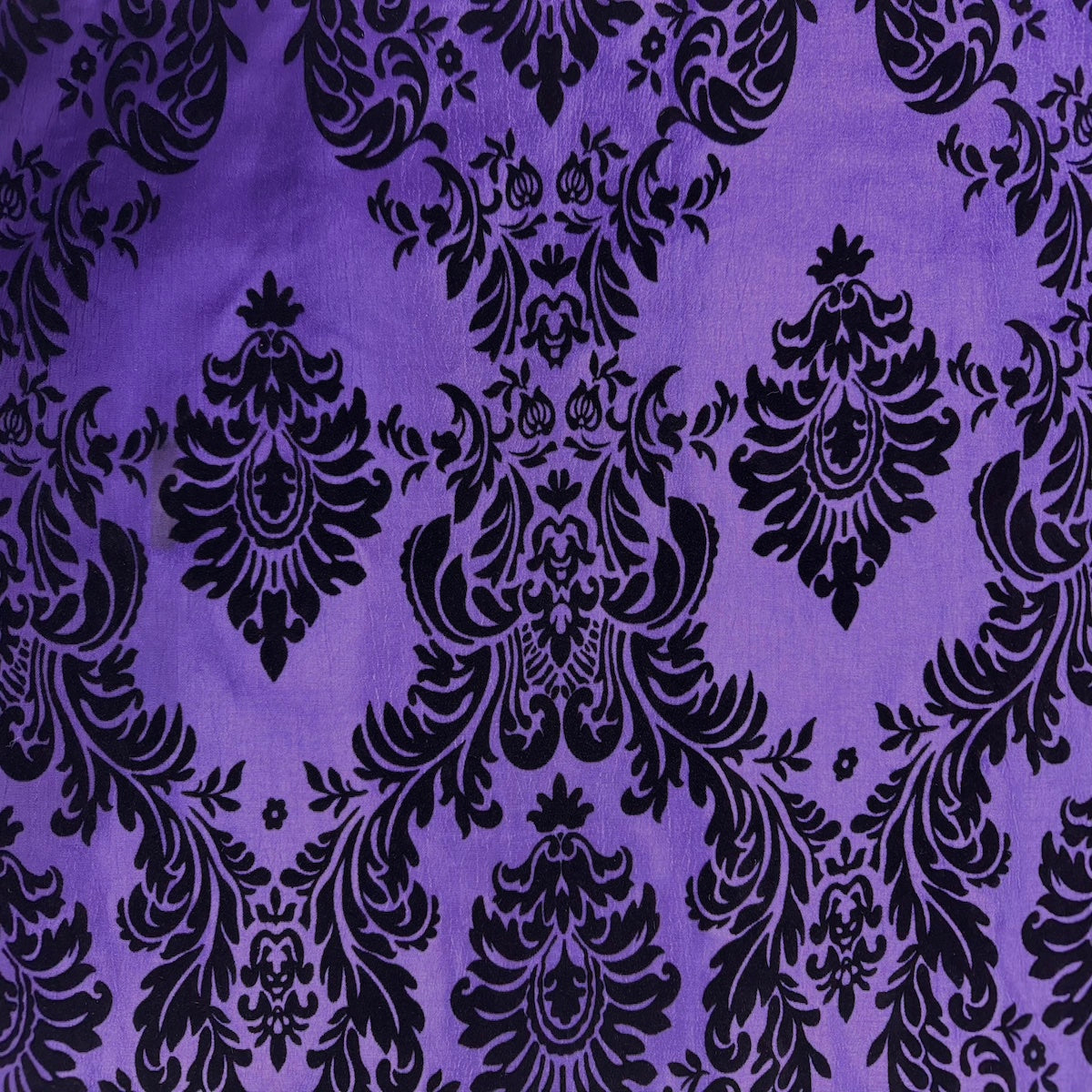 Damask Flocked Taffeta Fabric