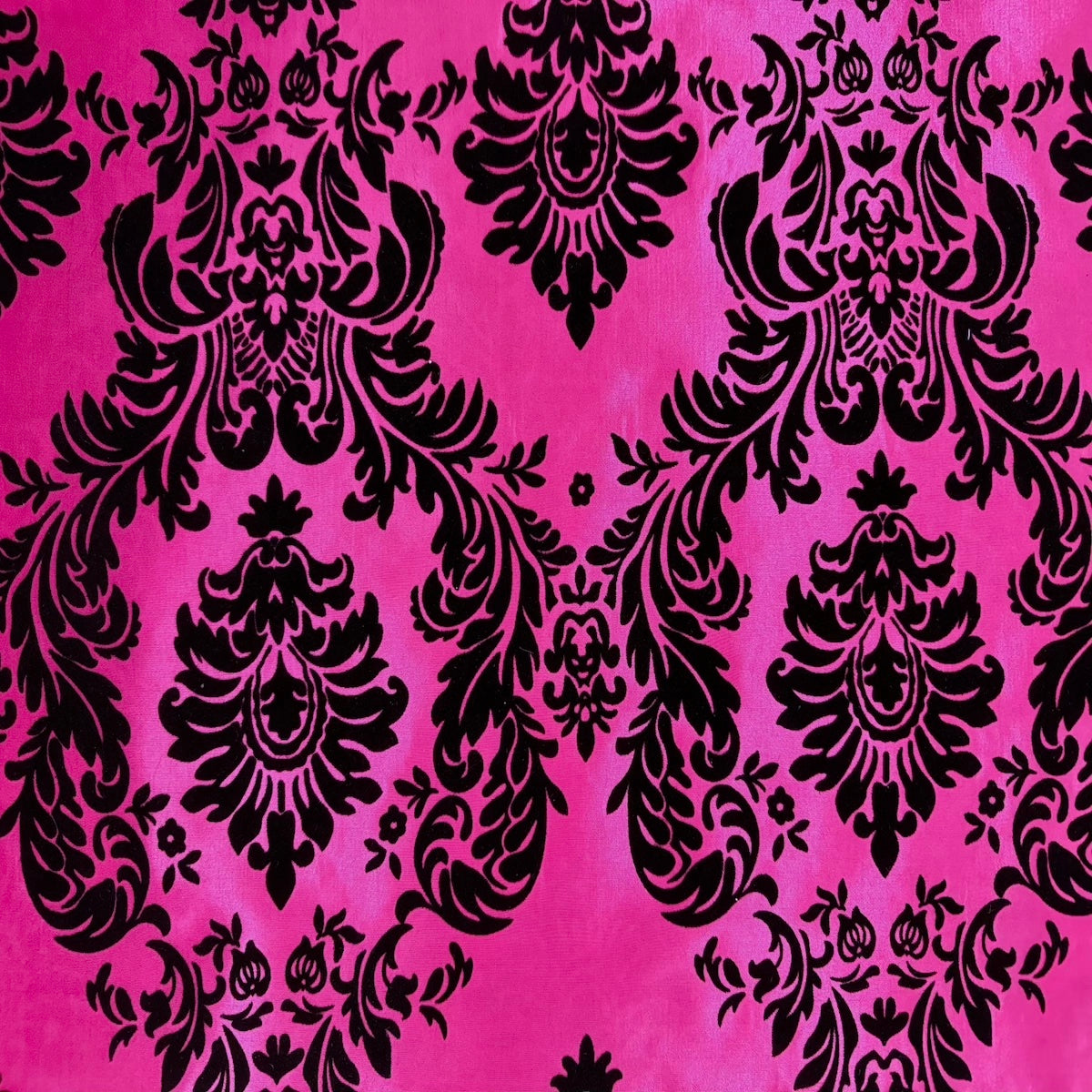 Damask Flocked Taffeta Fabric