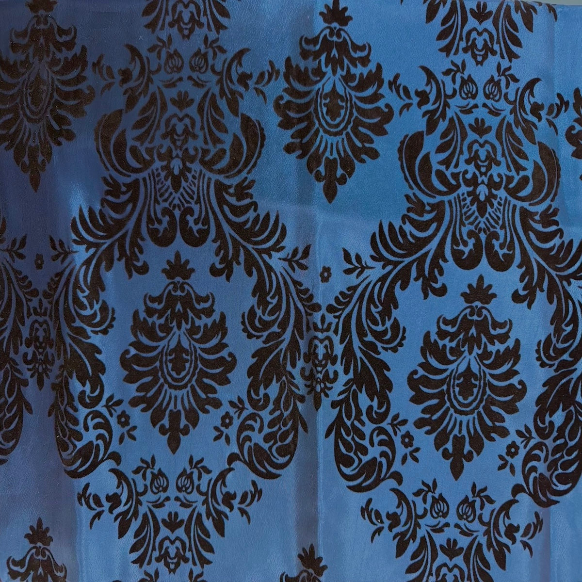 Damask Flocked Taffeta Fabric