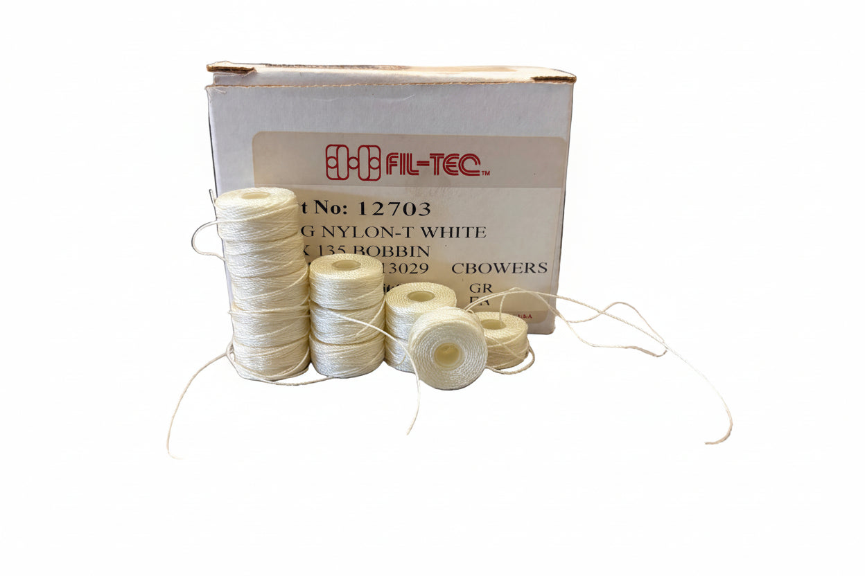Fil-Tec 138G Nylon-T White Tex 135  17yd bobbin white 72 Count #14873