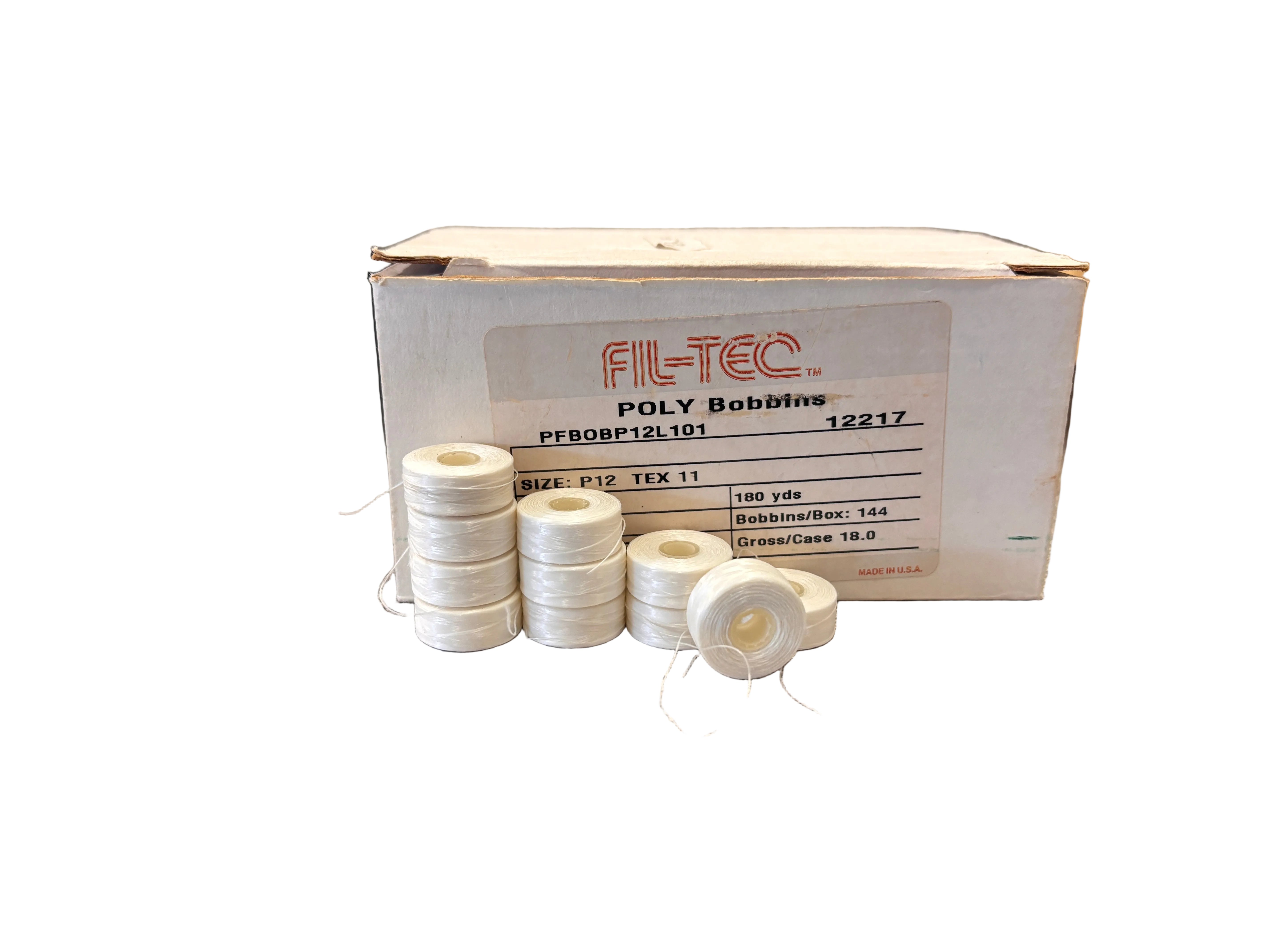 Nylon T White Fil-TEC Bobbins 144 Box #14816
