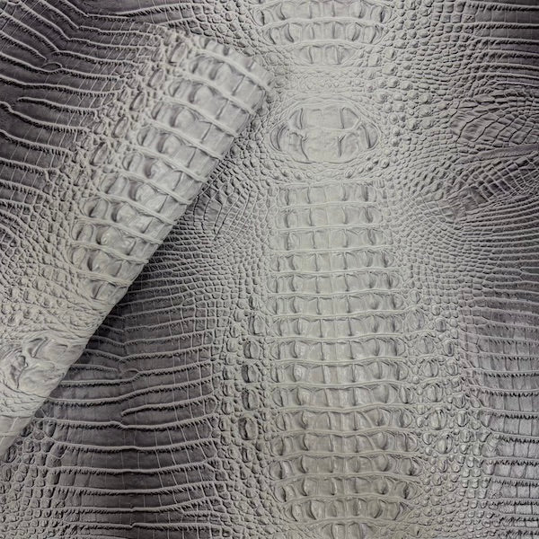 Amazon 3D Embossed Gator Faux Leather Vinyl Fabric
