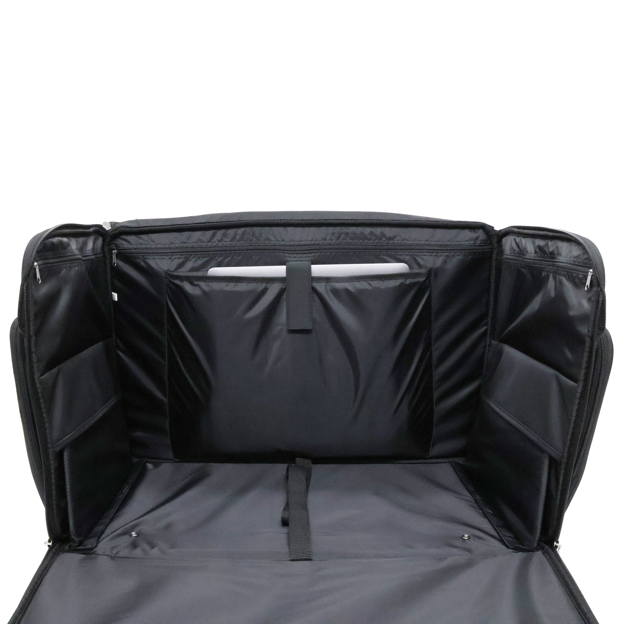 Everything Mary XXL 4 Wheel Collapsible Rolling Sewing Machine Storage Case, Black Quilted