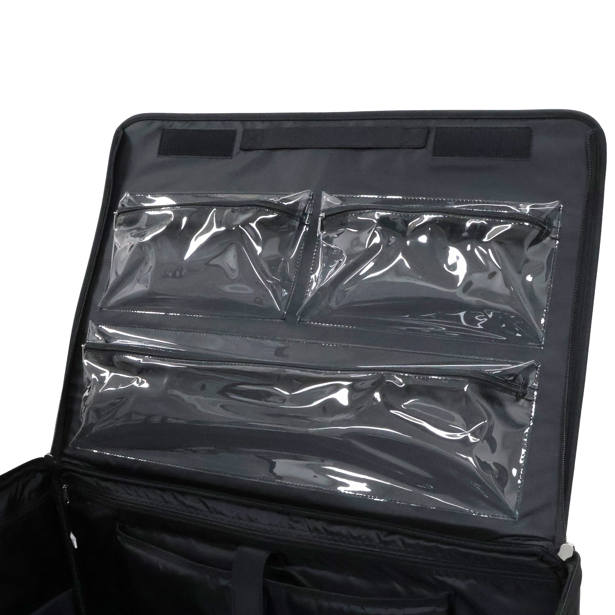 Everything Mary XXL 4 Wheel Collapsible Rolling Sewing Machine Storage Case, Black Quilted