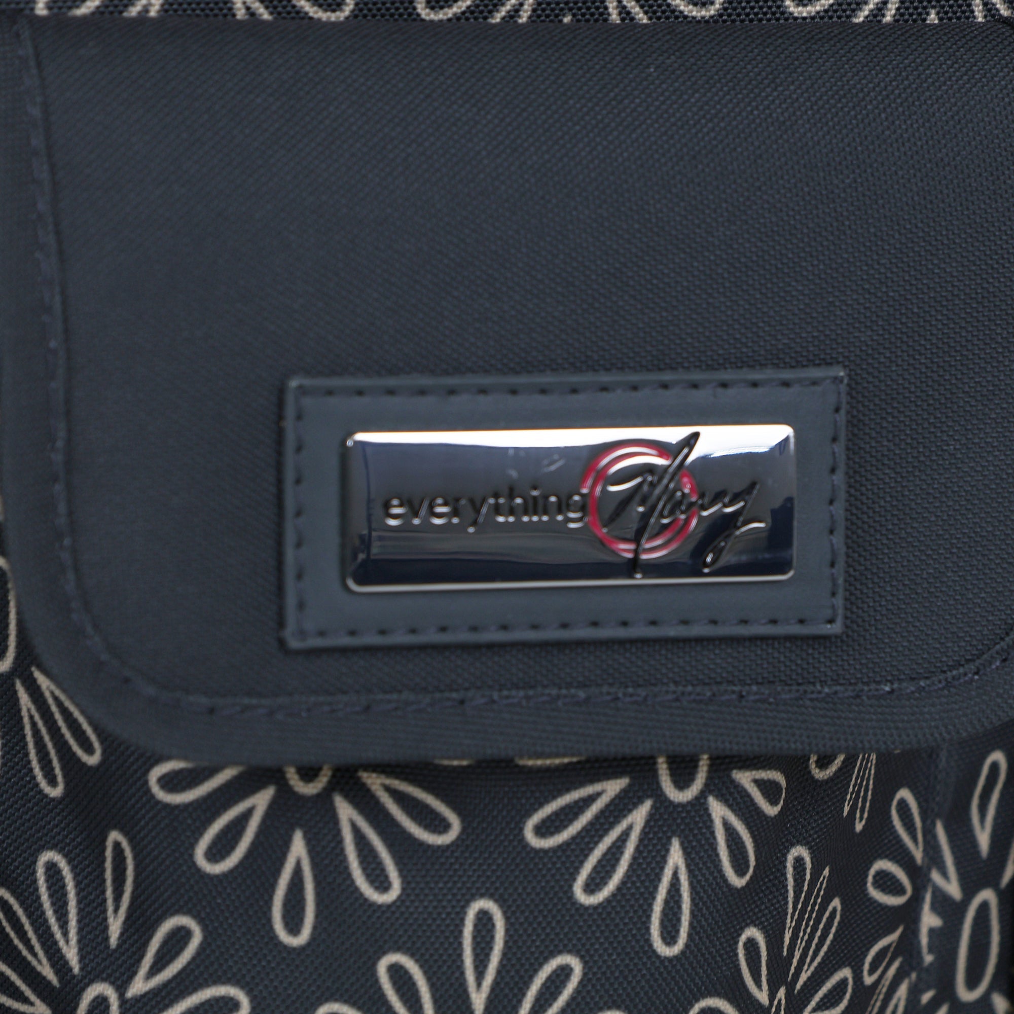 Everything Mary Flat Top XL 4 Wheel Collapsible Rolling Sewing Machine Storage Case, Tan Floral