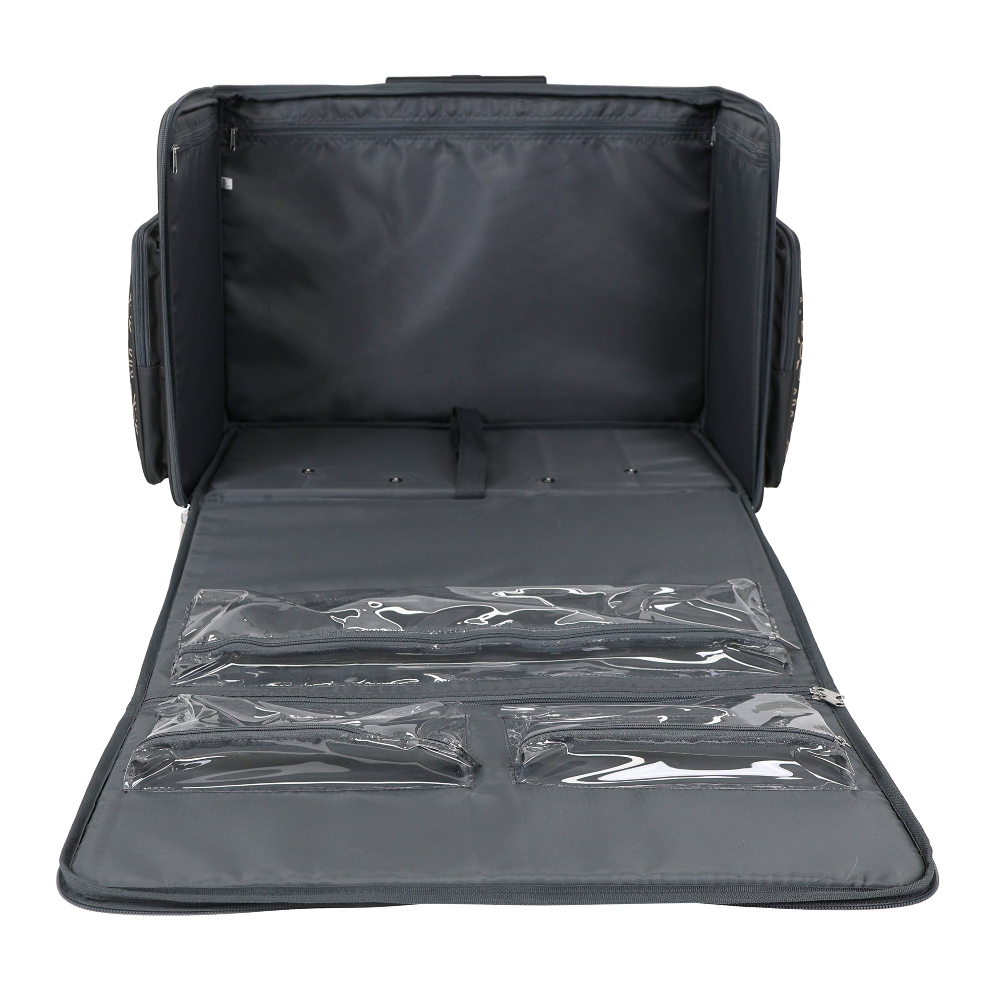 Everything Mary Flat Top XL 4 Wheel Collapsible Rolling Sewing Machine Storage Case, Tan Floral