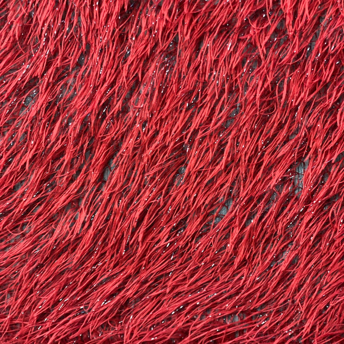Metallic Faux Fur Tinsel Ostrich Feather Fabric