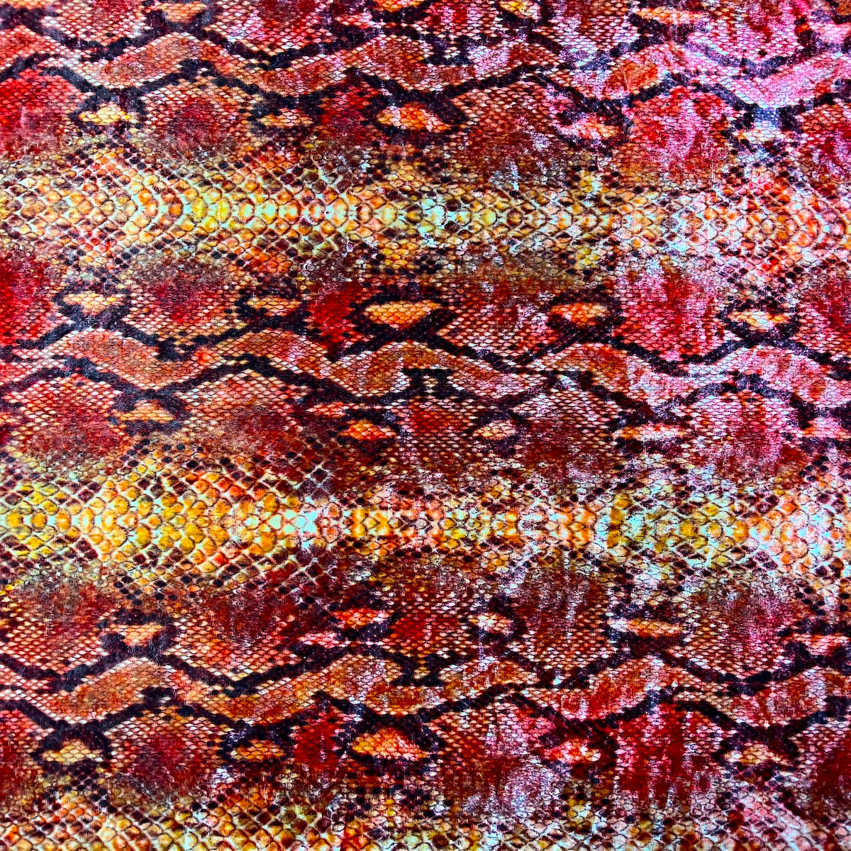 Snakeskin Printed Stretch Velvet Spandex Fabric
