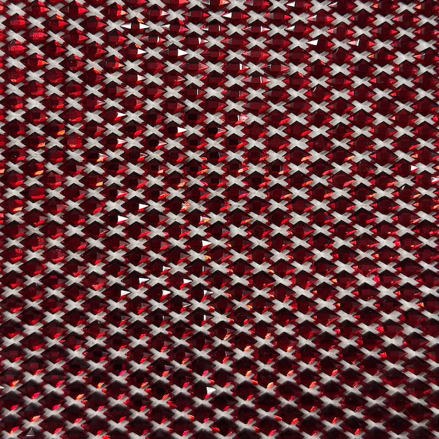 Serene Iridescent Rhinestone Fishnet Lace Fabric