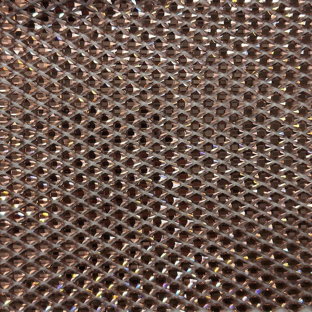 Serene Iridescent Rhinestone Fishnet Lace Fabric