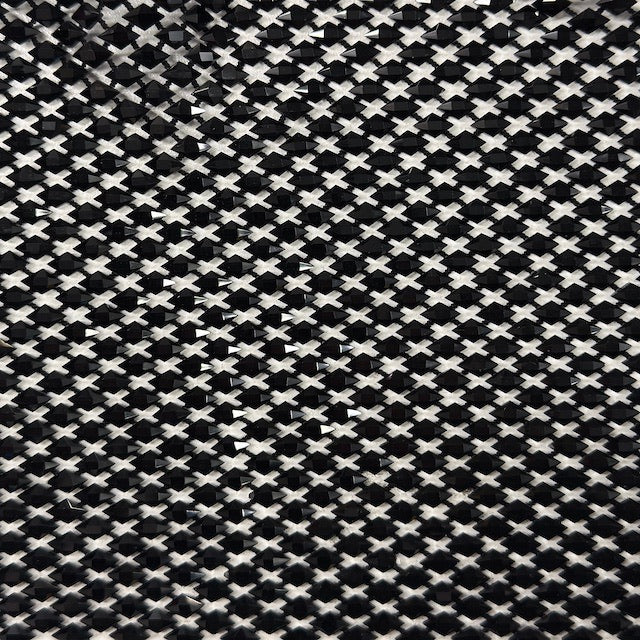 Serene Iridescent Rhinestone Fishnet Lace Fabric