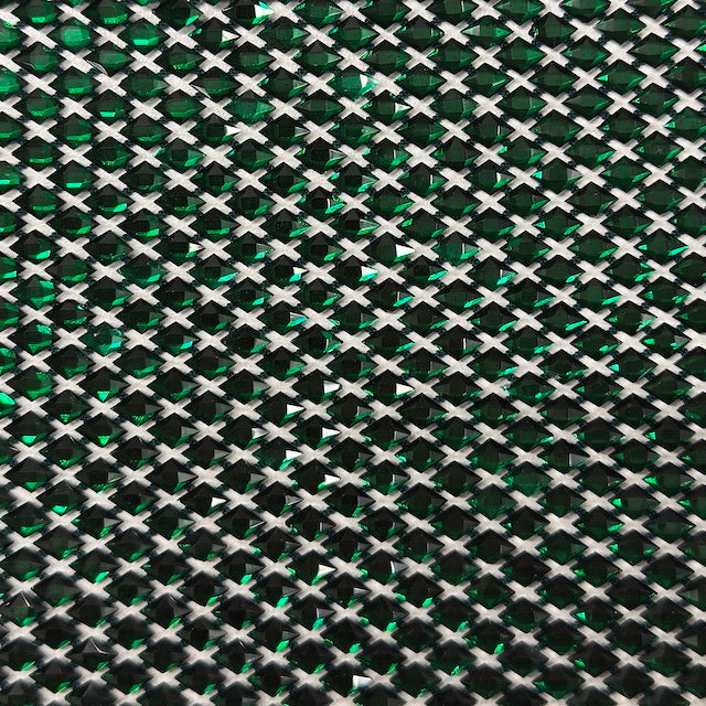 Serene Iridescent Rhinestone Fishnet Lace Fabric