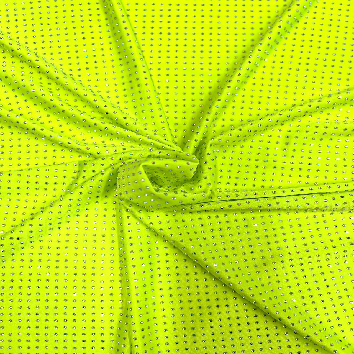 Iridescent AB Rhinestone Spandex Fabric