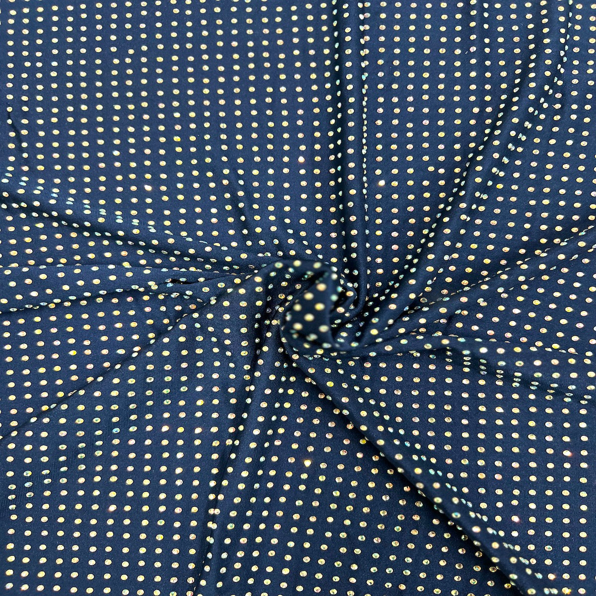 Iridescent AB Rhinestone Spandex Fabric