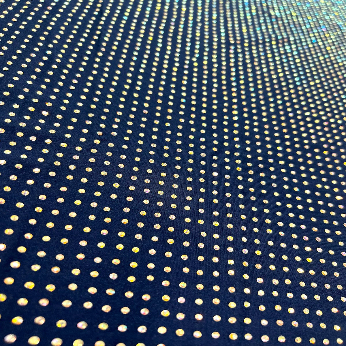 Iridescent AB Rhinestone Spandex Fabric