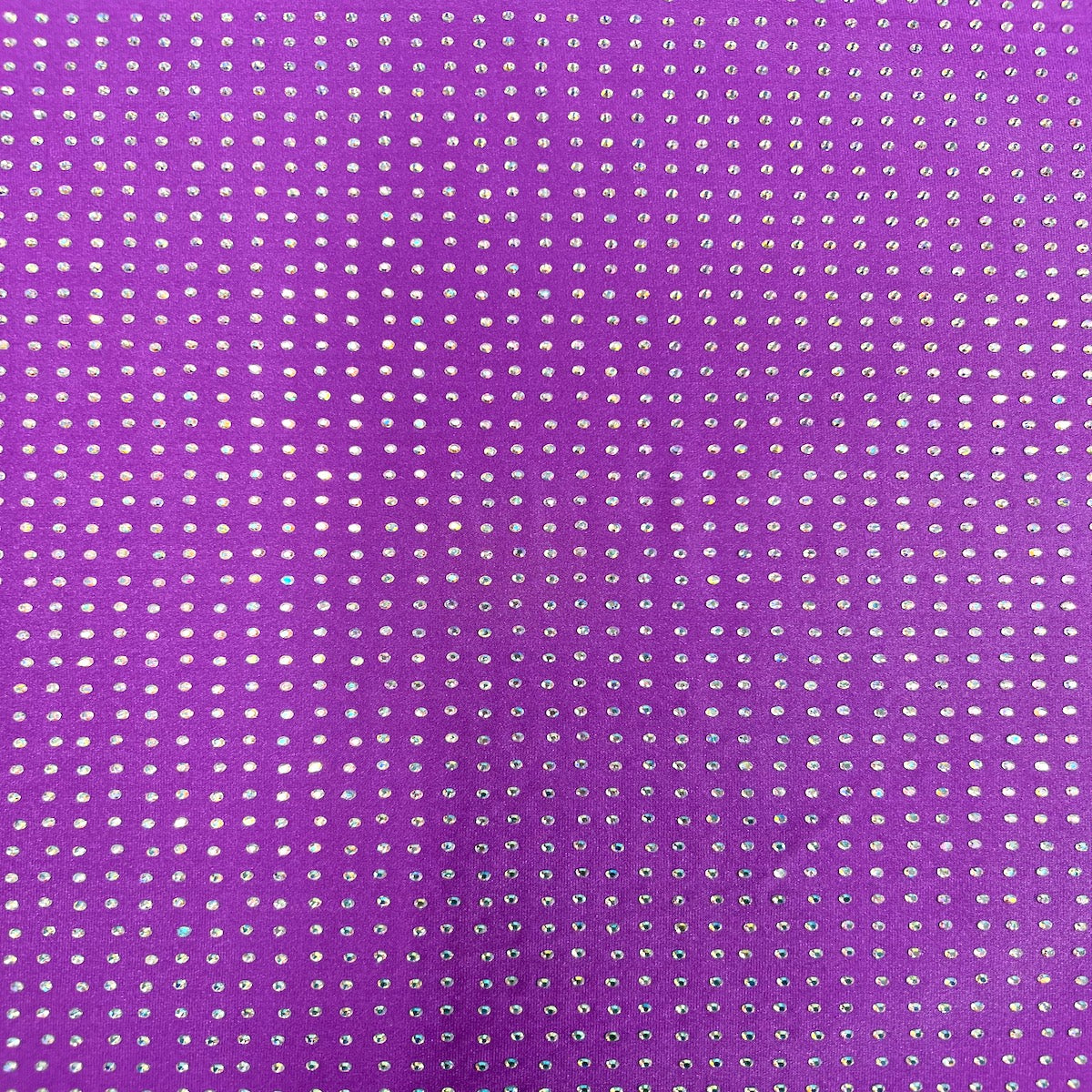 Iridescent AB Rhinestone Spandex Fabric