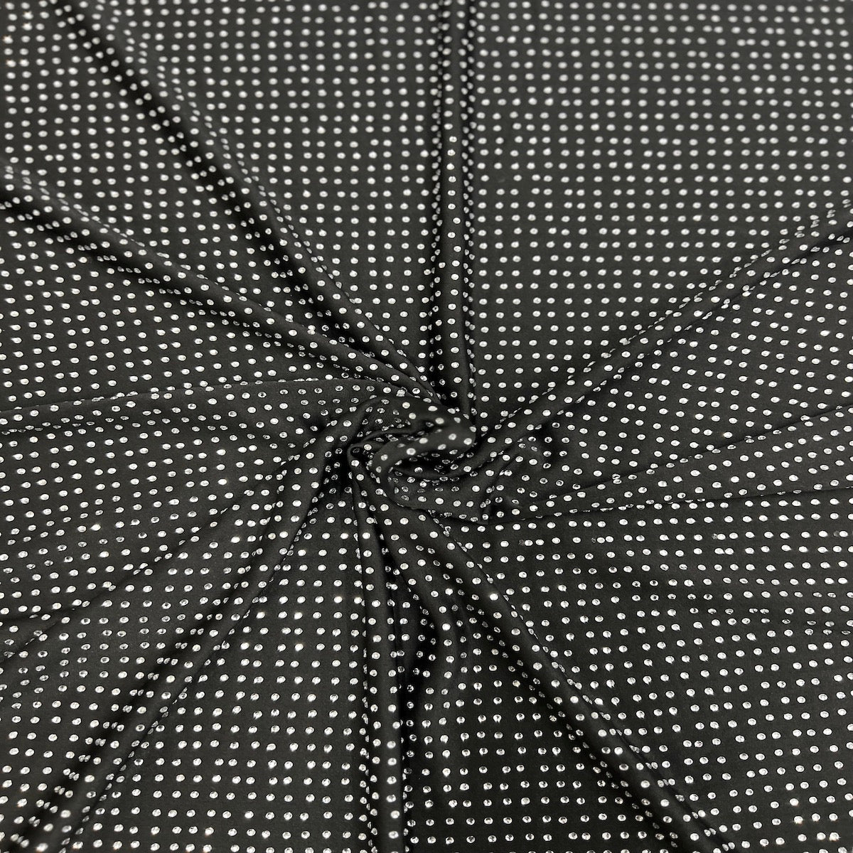 Iridescent AB Rhinestone Spandex Fabric