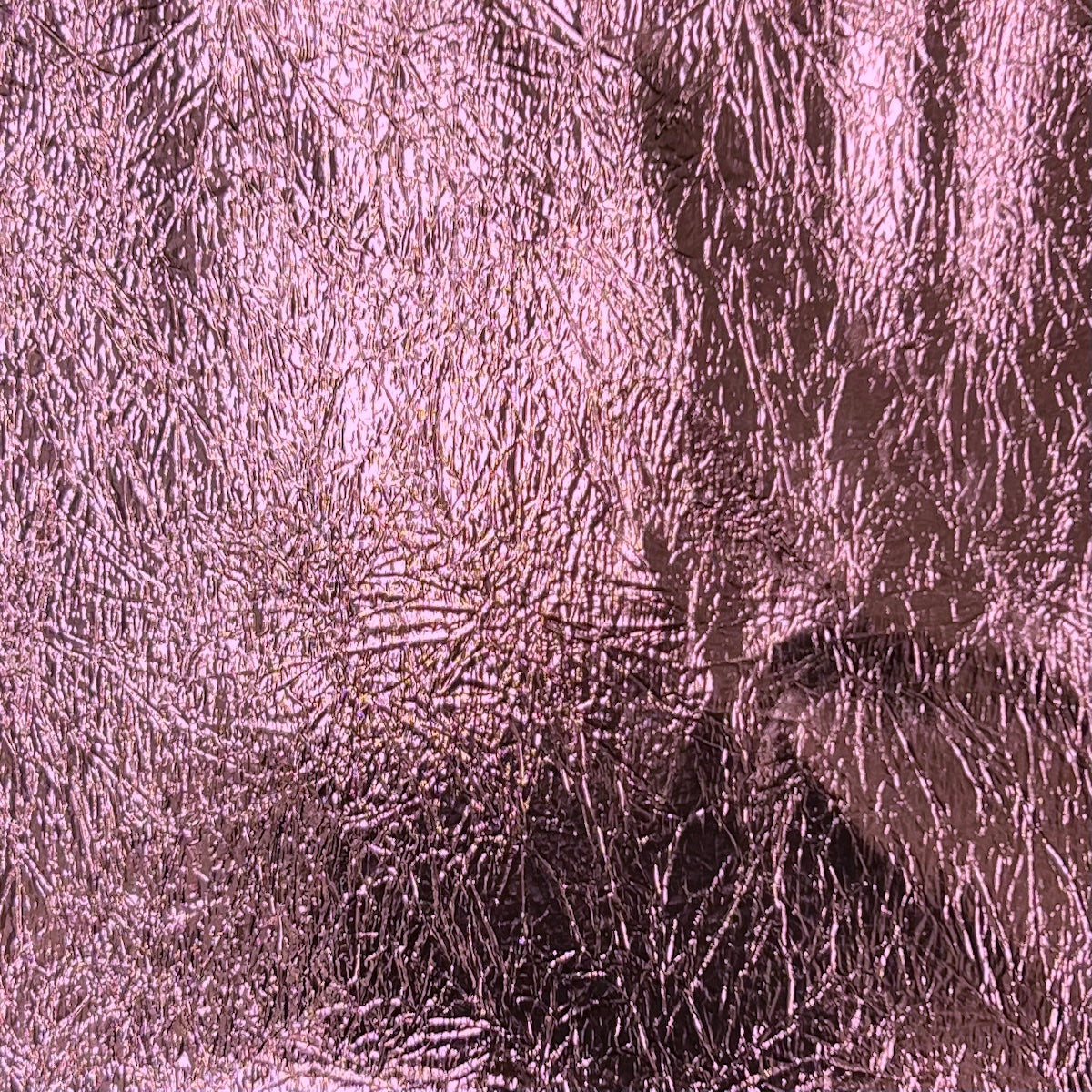 Crushed Distressed Foil Chrome Mirror Reflective Vinyl Fabric