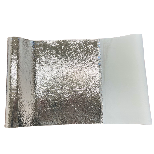 Crushed Distressed Foil Chrome Mirror Reflective Vinyl Fabric