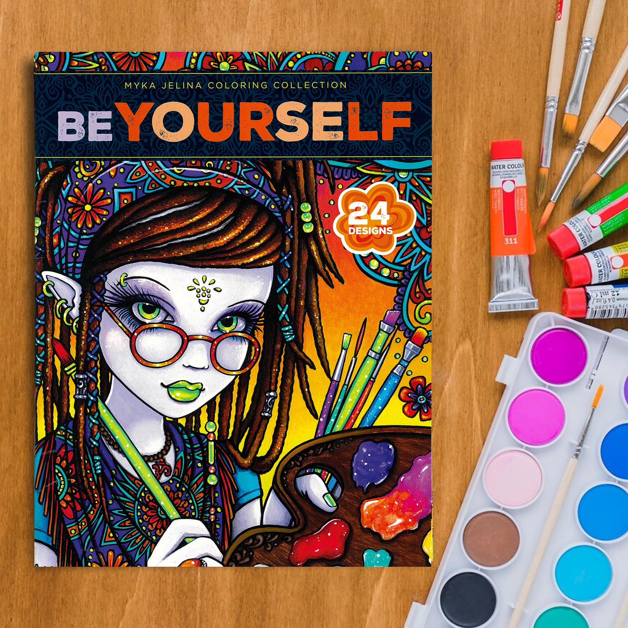 Be Yourself Coloring Book—24 Designs; Myka Jelina Coloring Collection