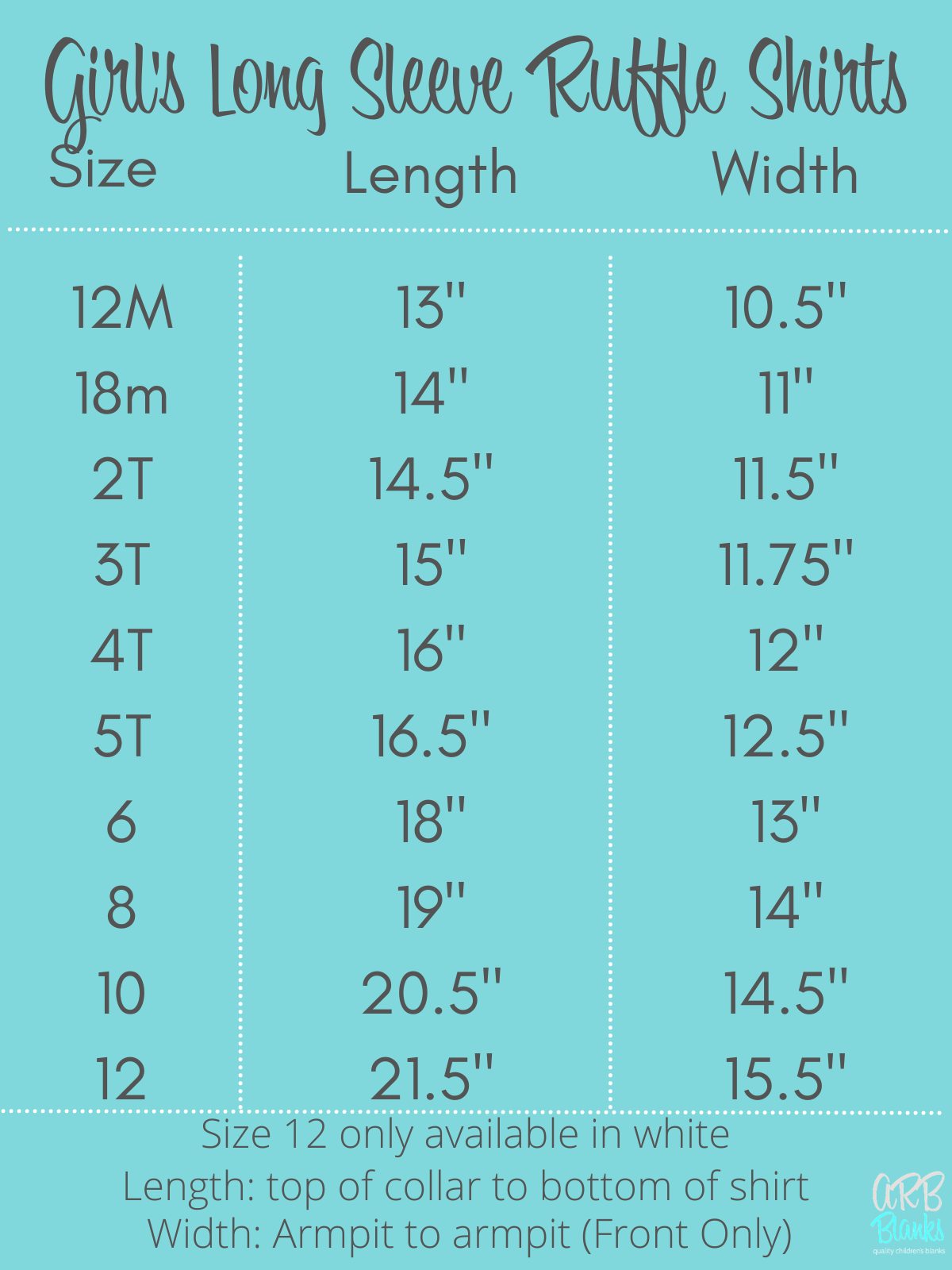 Girl's Long Sleeve Ruffle Shirt (Youth)