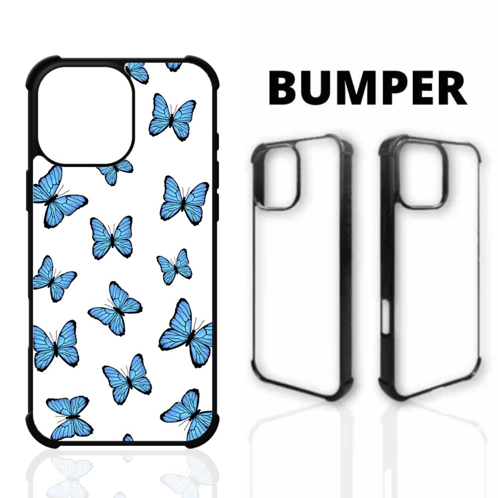 Sublimation Blanks 2D Bumper Anti-Shock Case for iPhone 15/16 Series - With White Glossy Aluminum Insert